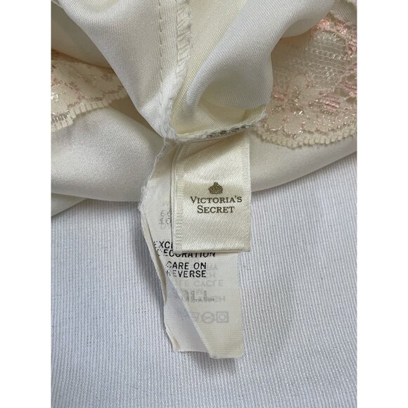 Vintage Victorias Secret Gold Label Slip Dress Chemise Nightgown Cream Ivory SM - Picture 7 of 12